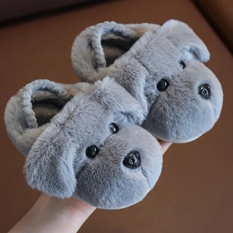 Children's Cotton Slippers for Boys Aged 1-5 Years Old Cute Cartoon Girls' Slippers Infants and Young Children Autumn and Winter kids_shoes