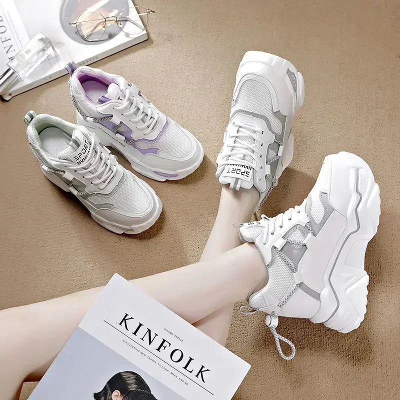 Sneakers Women Sports Shoes Platform Mesh Breathable Vulcanized Shoe Wedge Casual Comfort Woman Summer Zapatos Mujer2026 sneakers_platform