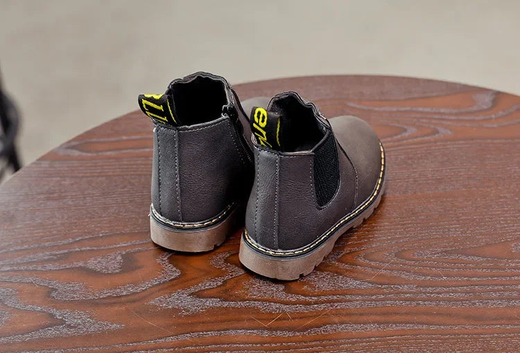 New Kids Fashion Boots for Boys Girls Toddlers Big Children Ankle Boots with Zipper Warm Thick Plush Autumn Winter Chelsea Boots kids_shoes