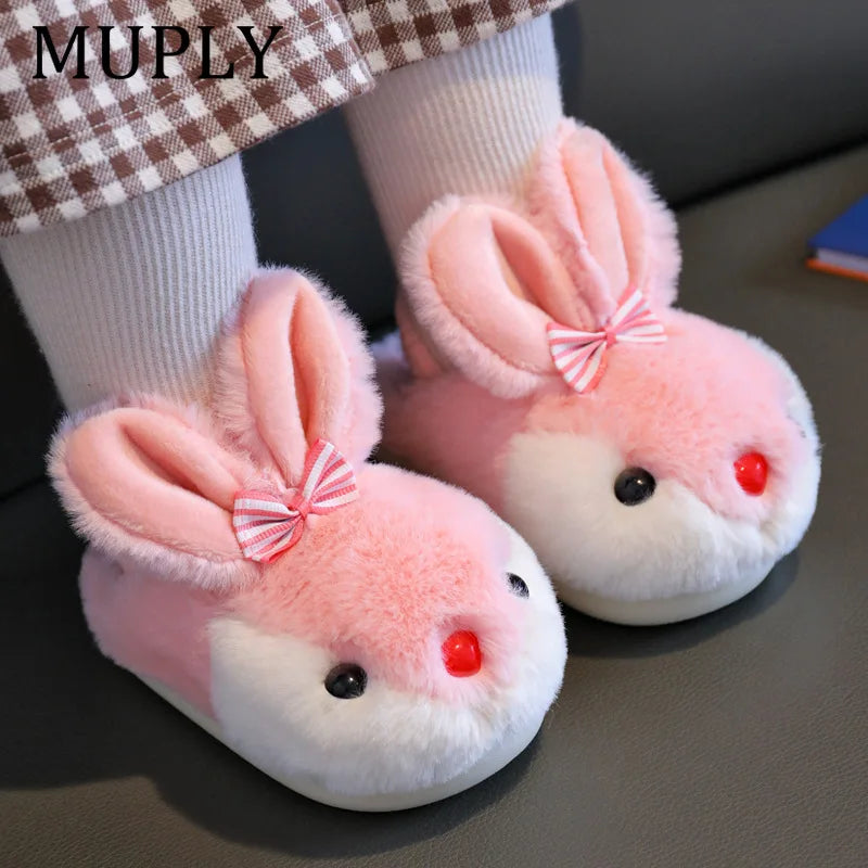 Boys Girls Warm Cotton Slippers Autumn and Winter Children Indoor Non-slip Cute Puppy Boy Andgirls Wool Slippers Home Kids Shoes kids_shoes
