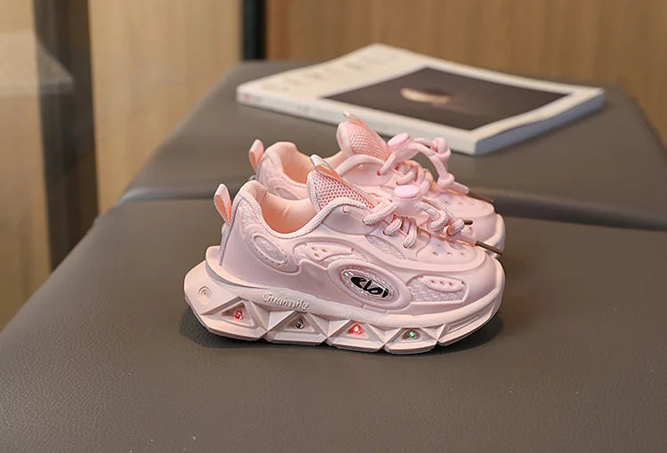 Baby Shoes2026 Spring Autumn New Boys and Girls Light Up Clunky Sneaker Small and Medium-sized Children's Soft Soled Baby Shoes kids_shoes