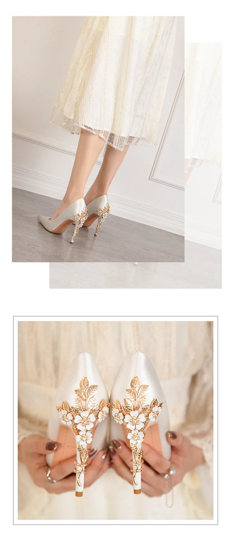 2025 New Metal Flower Women Pumps Designer Shoes High Heels Women Satin Stiletto Heels 10 Cm Sexy Wedding Shoes Plus Size 41 heels_stiletto