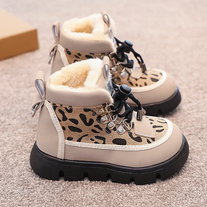 Warm Girl Boots Plush Anti Slip Winter Boot Casual Versatile Snow Boots Trendy Classic Girl Shoe Thick Soled Comfort Cotton Boot kids_shoes