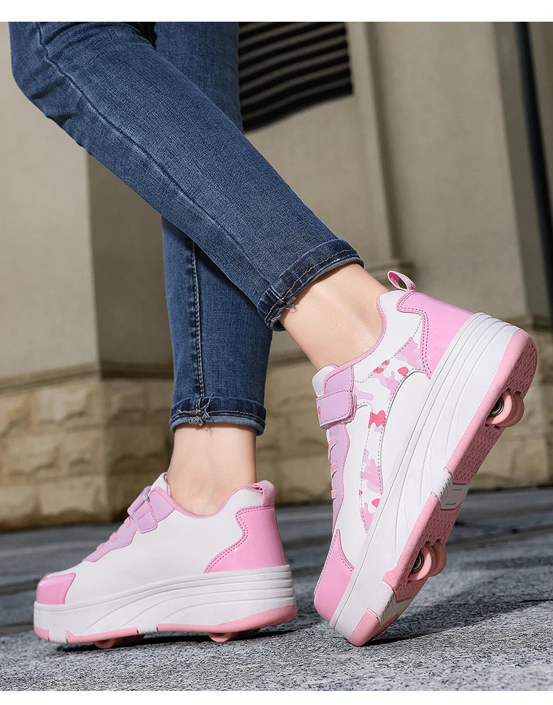 Roller Skate Shoes Kids Snickers With Wheels Children Rollerskates Fashion Outdoor Sports Shoes Girls Boys Gifts For  kids_shoes