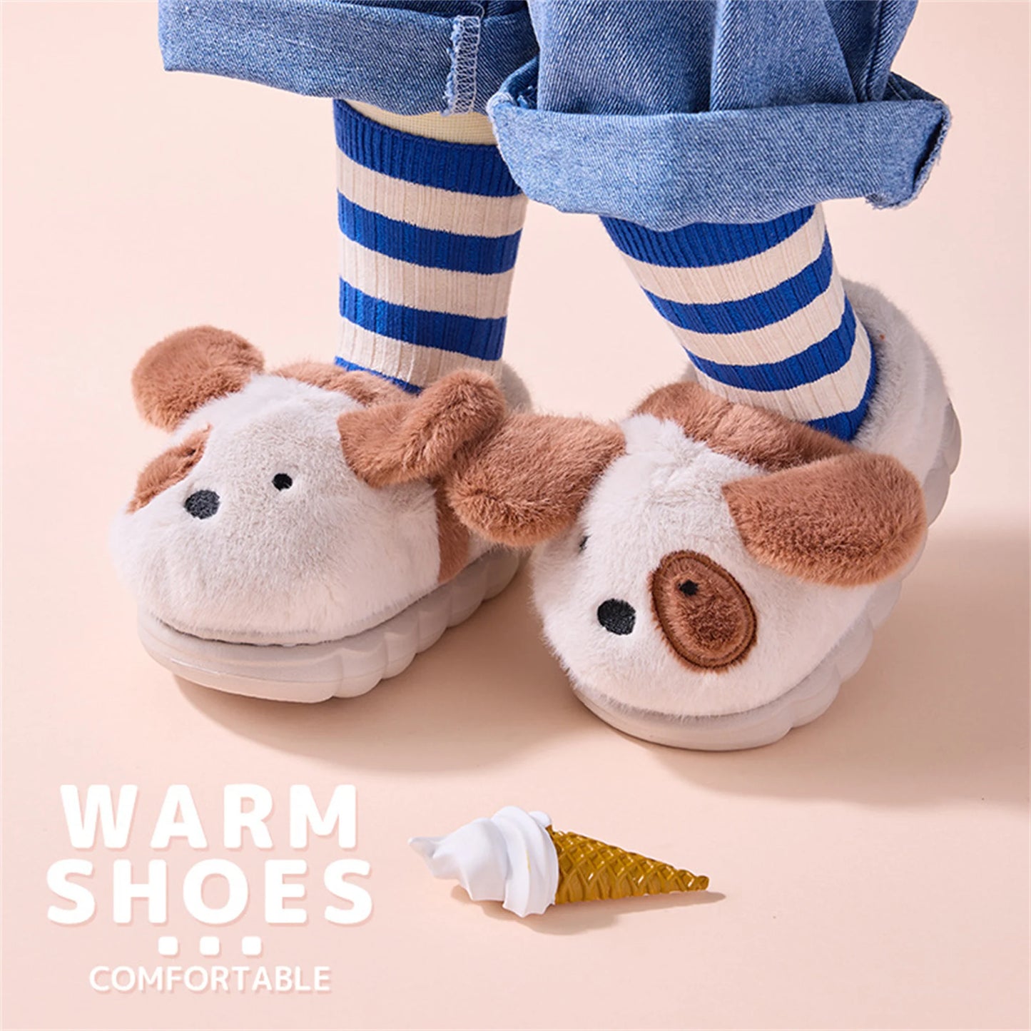 Children's cotton slippers, autumn and winter, indoor anti-skid and warm cartoon for men, women, small and medium-sized children kids_shoes