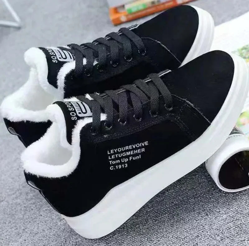 New Snow Boots Winter Outdoor Women Shoes Warm Fur Plush Lady Casual Shoes Lace Up Fashion Sneakers Platform Snow Boots sneakers_women