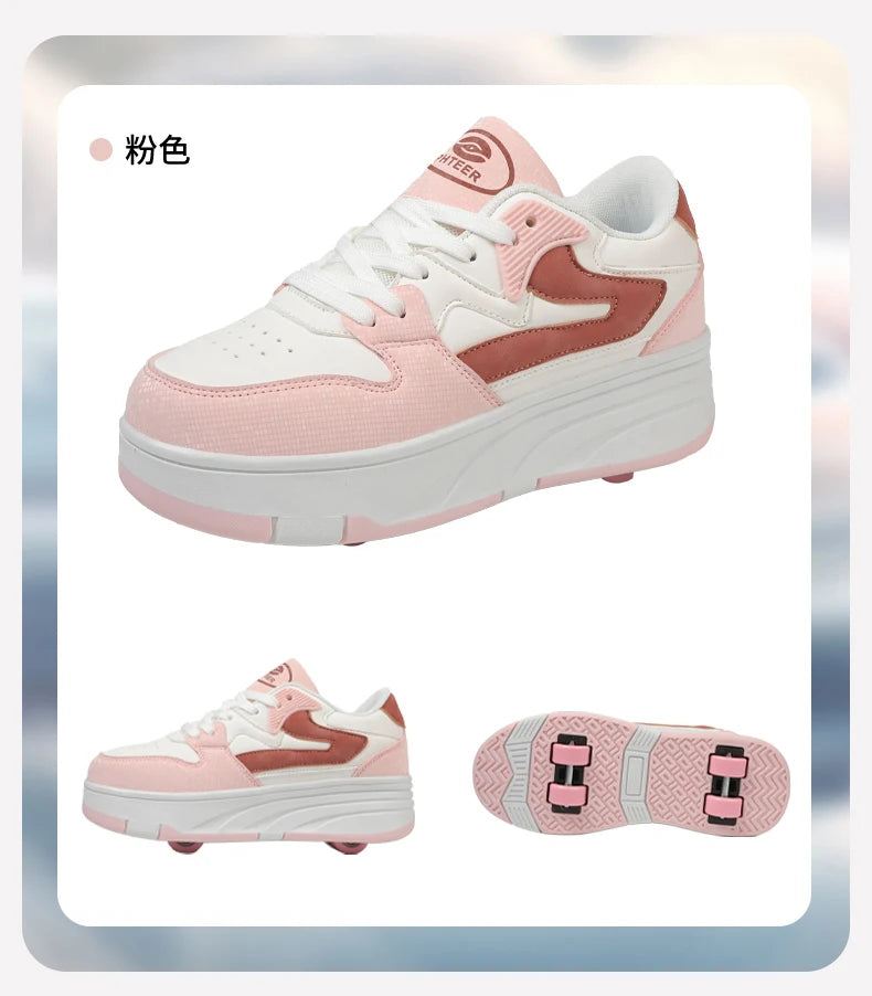 Children's Outdoor Sports Roller Skates Shoes Single Row Wheel kids Sliding Shoes four-Wheel for boys and grils kids_shoes