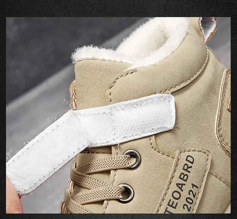 Winter Children's Boots Boys Plus Cashmere Thicken Warm Snow Boots Girls Non-slip Outdoor Boots Student Shoes Hiking Shoes kids_shoes