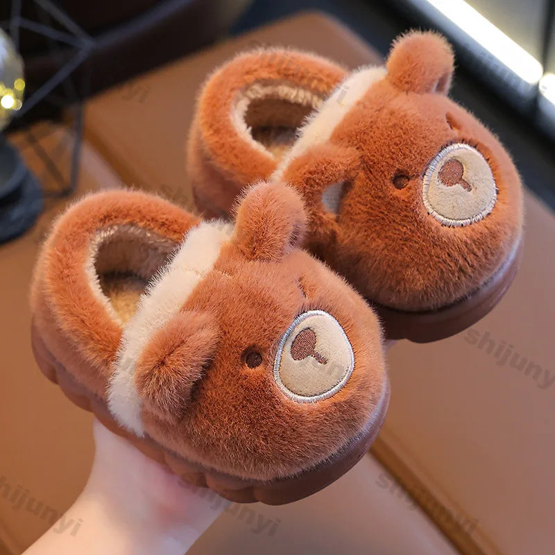 Children's Cotton Slippers Boys Girls Anti Slip Warm Slippers Fashion Cute Cartoon Cotton Shoes Baby Winter Indoor Home Shoes kids_shoes