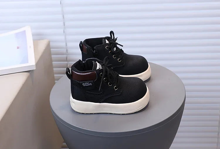 Children Fashion Boots with Side Zipper Kids Ankle Boots Korean Style 2025 Autumn Winter Boys Girls Short Boots Unisex Versatile kids_shoes