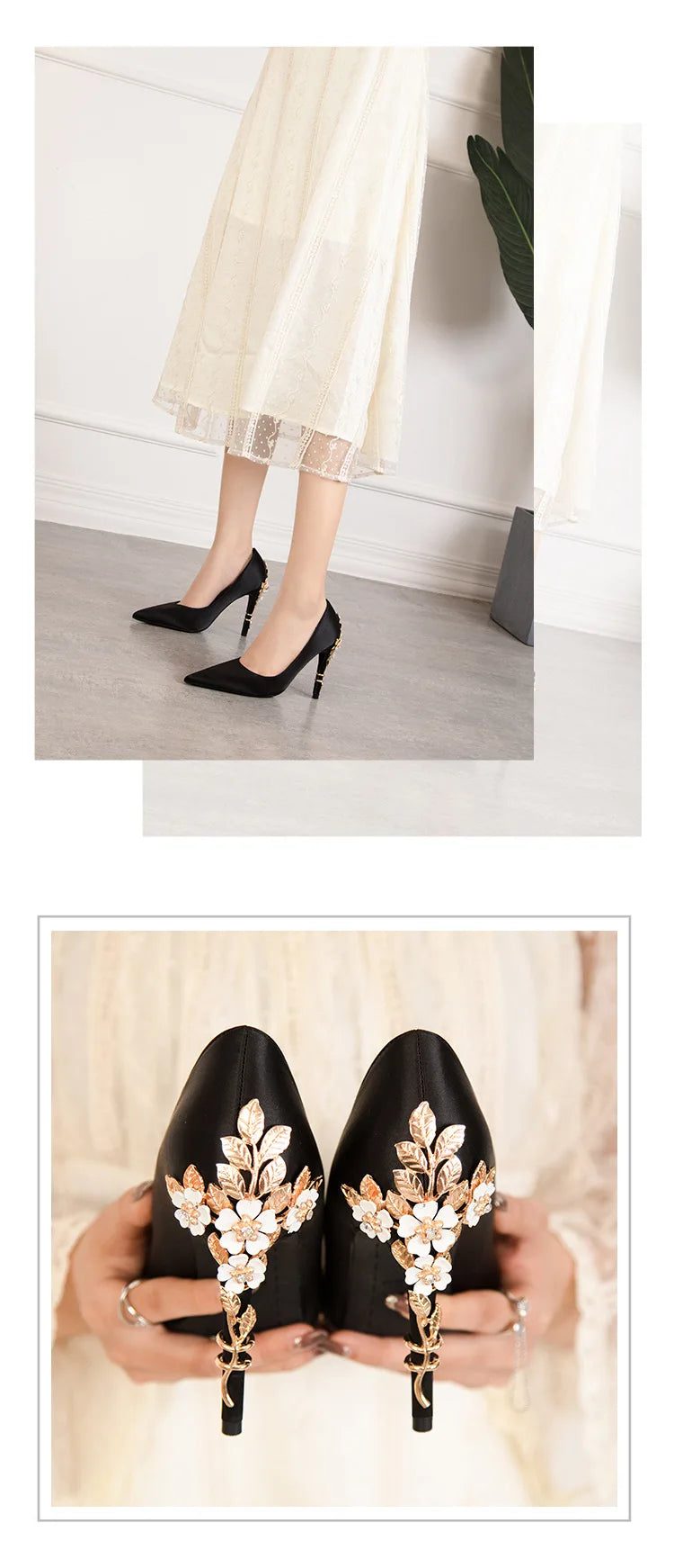 2025 New Metal Flower Women Pumps Designer Shoes High Heels Women Satin Stiletto Heels 10 Cm Sexy Wedding Shoes Plus Size 41 heels_stiletto