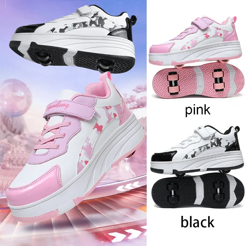 2025new Roller Skates Sneakers For Children Sports Shoes For Boys Retractable Skates With Removable Sheels Unisex kids_shoes
