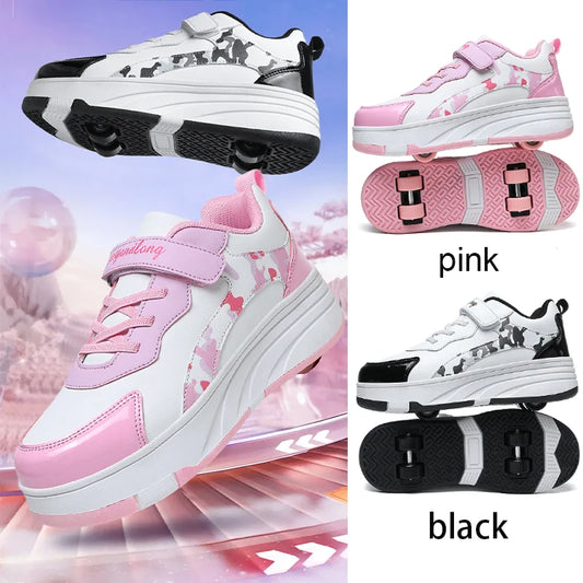 2025new Roller Skates Sneakers For Children Sports Shoes For Boys Retractable Skates With Removable Sheels Unisex kids_shoes